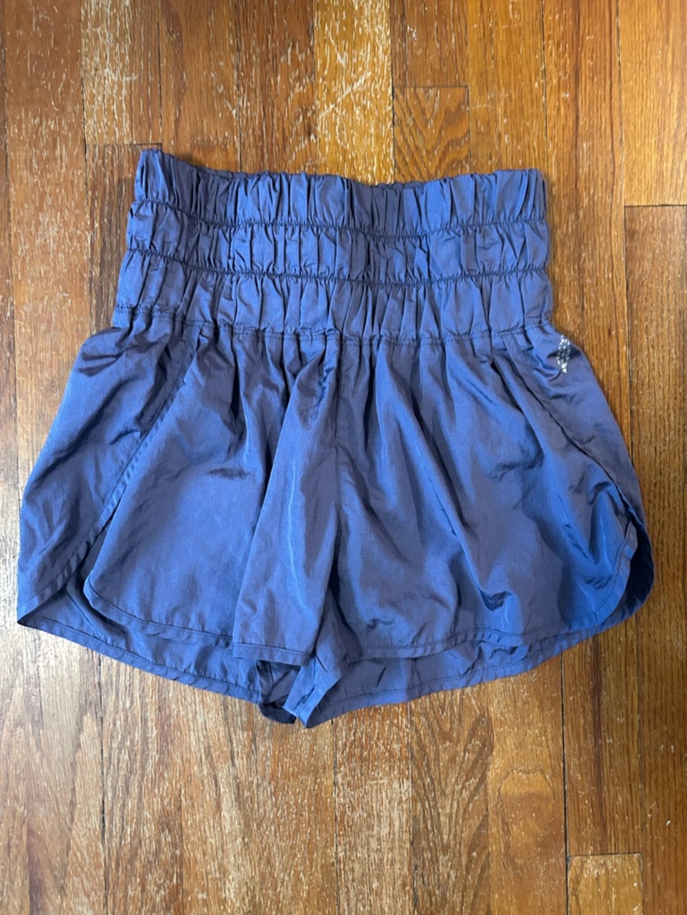 FP Movement by Free People "The Way Home" Blue Smocked Shorts